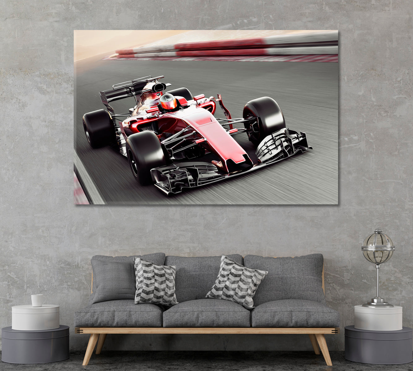 Racing Car Canvas Print ArtLexy 1 Panel 24"x16" inches 
