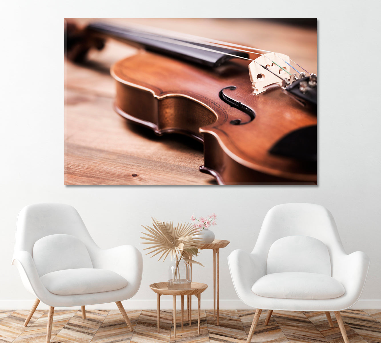 Violin Strings Canvas Print ArtLexy 1 Panel 24"x16" inches 