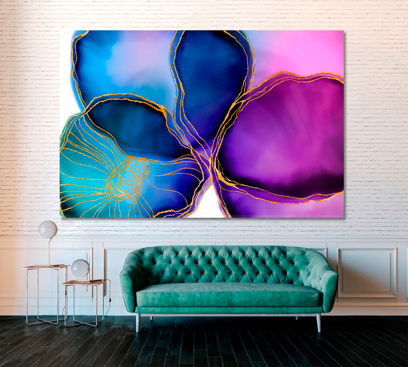 Elegant Abstract Flower Canvas Print ArtLexy 1 Panel 24"x16" inches 