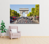 Arc de Triomphe Paris France Canvas Print ArtLexy 1 Panel 24"x16" inches 