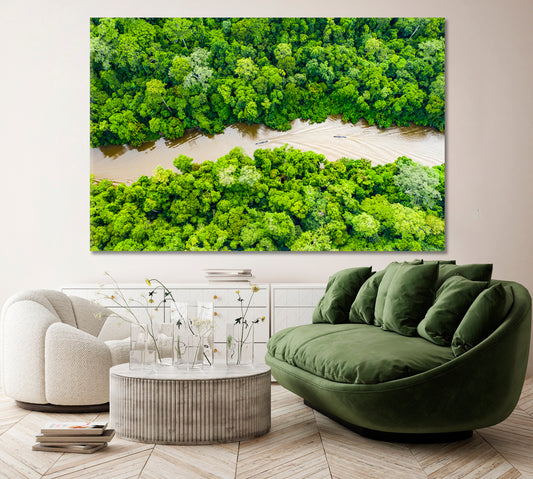 Tropical Rainforest Taman Negara National Park Malaysia Canvas Print ArtLexy 1 Panel 24"x16" inches 