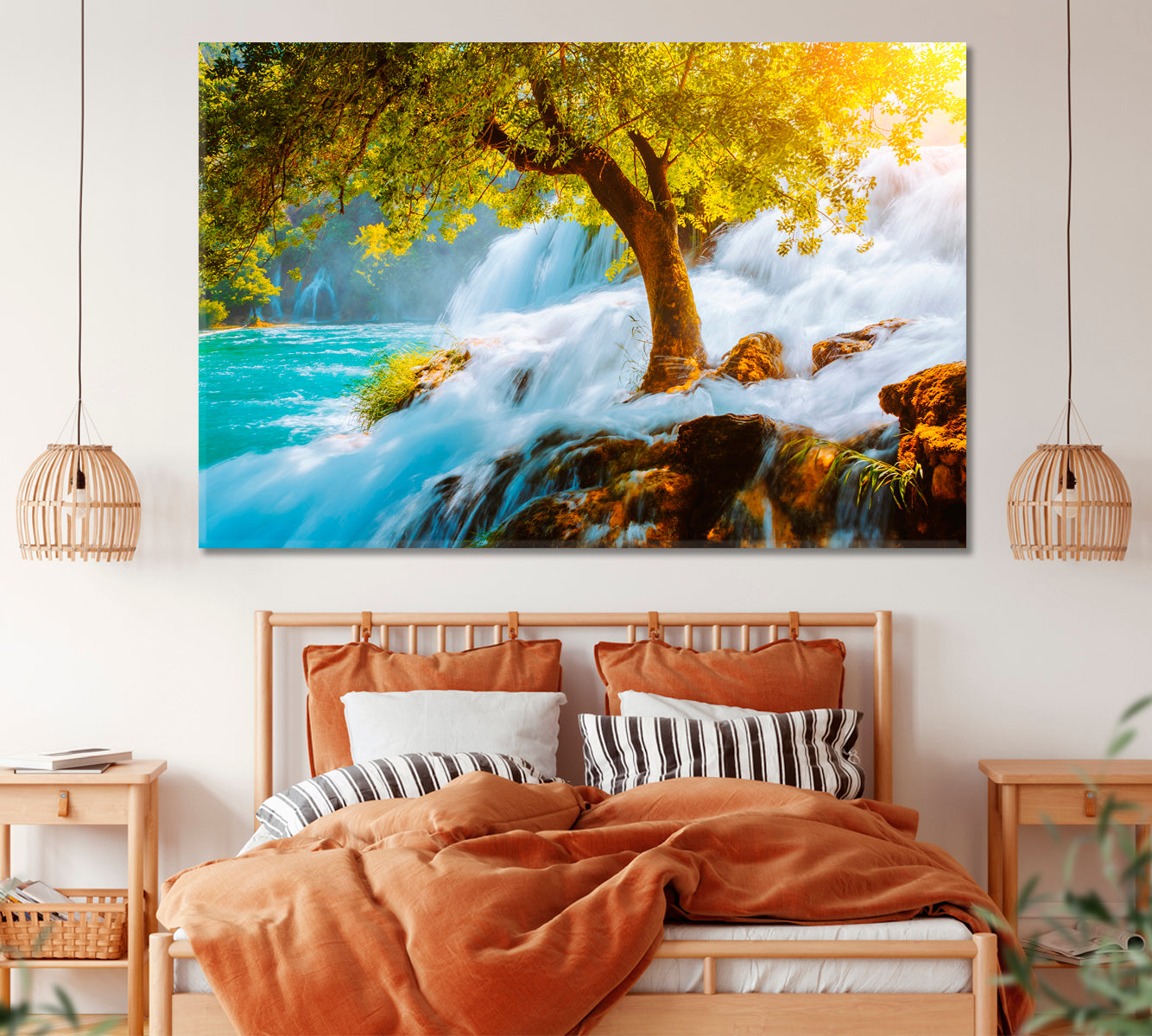 Skradinski Buk Waterfall Croatia Canvas Print ArtLexy 1 Panel 24"x16" inches 