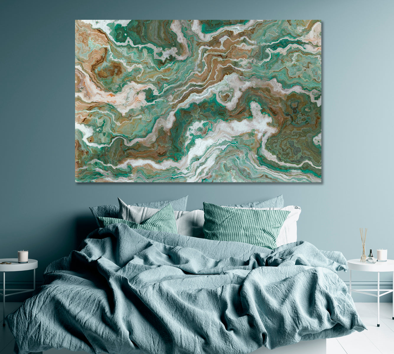 Green Marble Canvas Print ArtLexy 1 Panel 24"x16" inches 