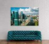 Moscow-City Cityscape Canvas Print ArtLexy 1 Panel 24"x16" inches 
