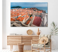 Basketball Court in Dubrovnik Croatia Canvas Print ArtLexy 1 Panel 24"x16" inches 