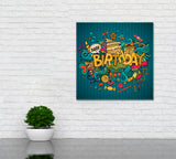 Happy Birthday Sign Canvas Print ArtLexy 1 Panel 12"x12" inches 