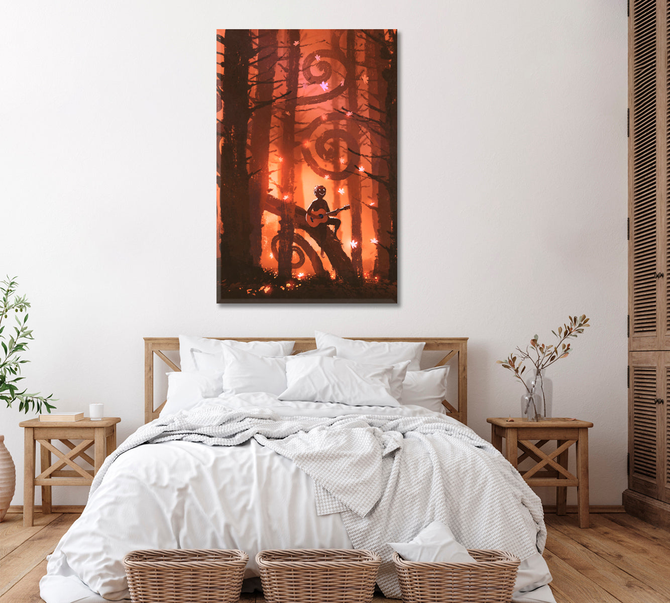 Man Playing Guitar in Fantasy Forest Canvas Print ArtLexy   