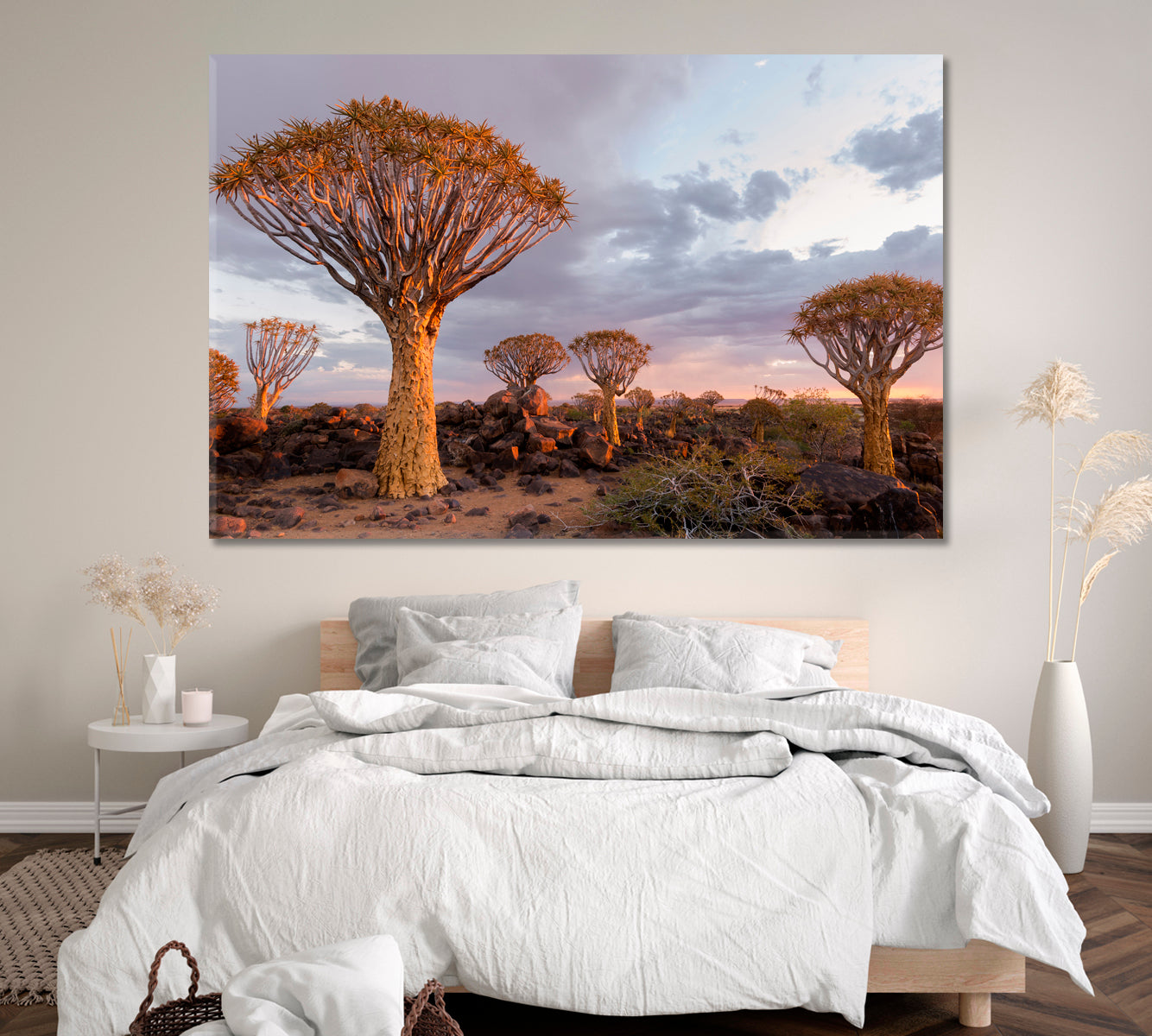 Quiver Tree Forest in Southern Namibia Canvas Print ArtLexy 1 Panel 24"x16" inches 