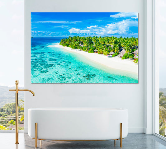 Beautiful Paradise Tropical Beach of Maldives Canvas Print ArtLexy   