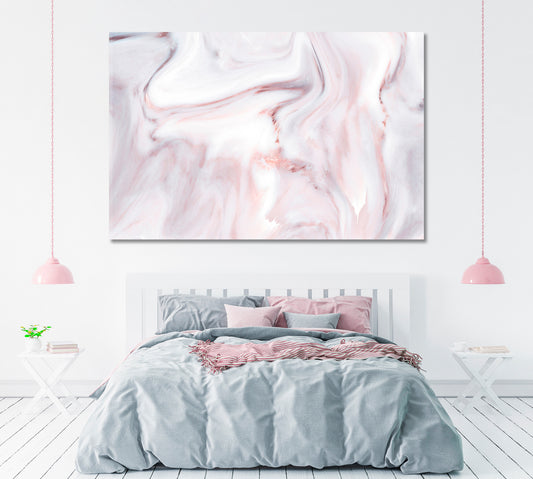 Abstract Pink Marble Pattern Canvas Print ArtLexy 1 Panel 24"x16" inches 