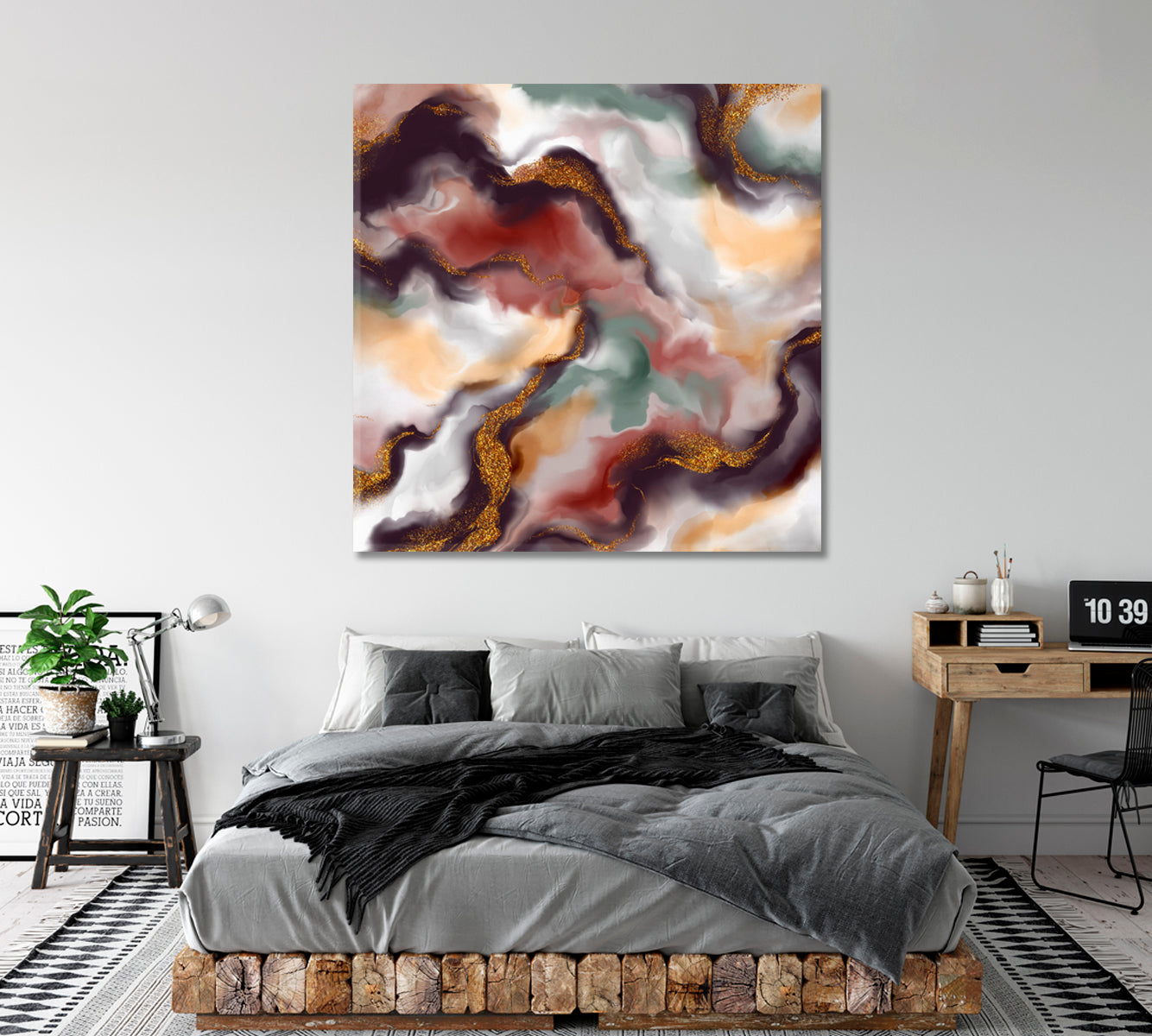 Multicolor Marble Abstract Splash Canvas Print ArtLexy   
