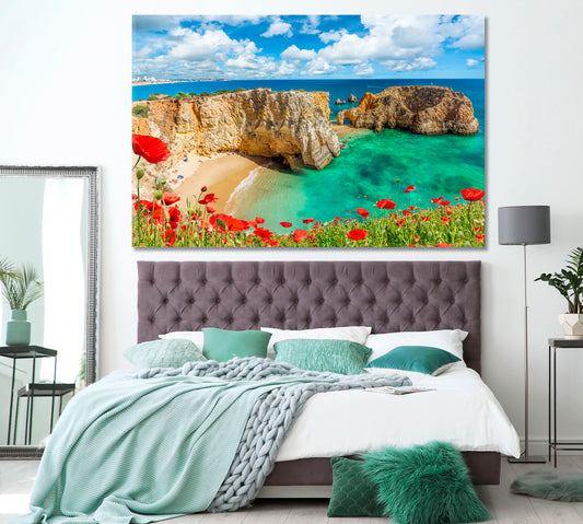 Amazing Landscape of Algarve Beach Portugal Canvas Print ArtLexy 1 Panel 24"x16" inches 
