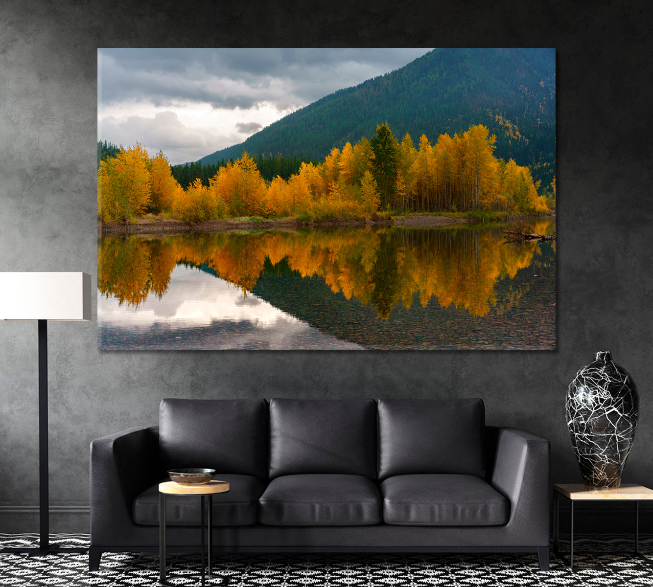 Montana Autumn Landscape Canvas Print ArtLexy 1 Panel 24"x16" inches 