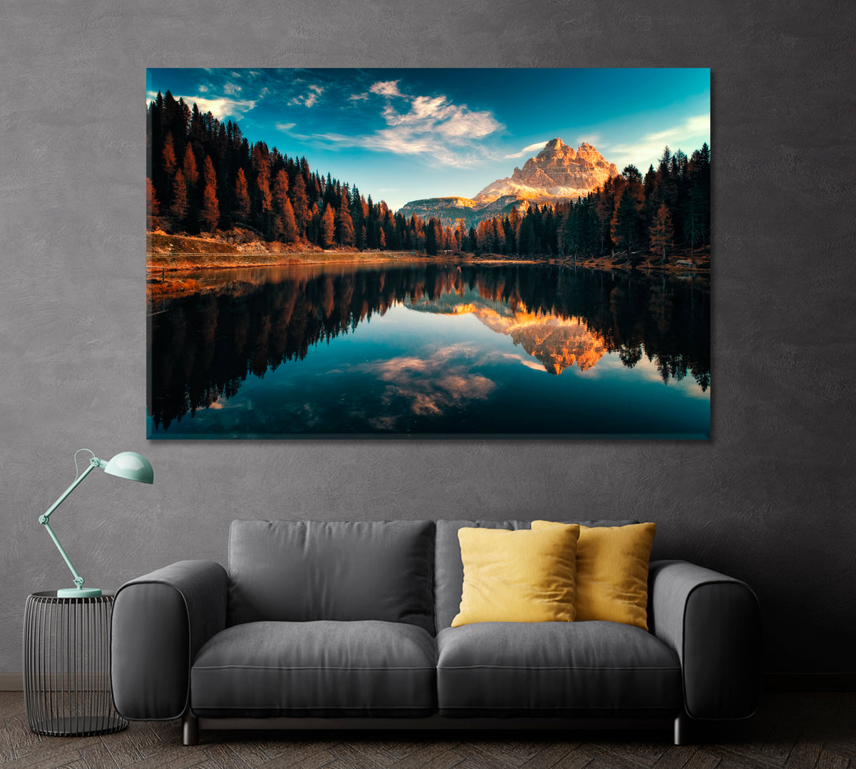 Lake Antorno Dolomites Canvas Print ArtLexy 1 Panel 24"x16" inches 