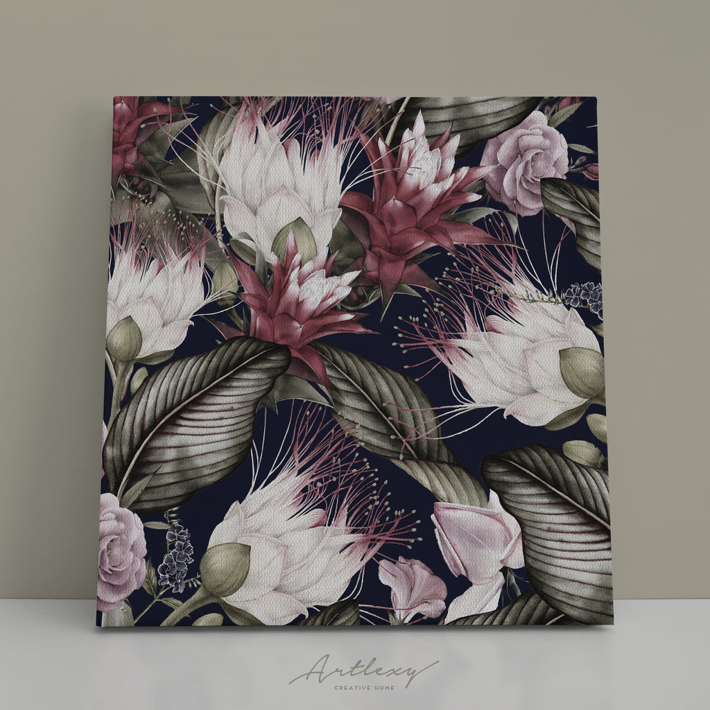 Tropical Flowers Canvas Print ArtLexy   