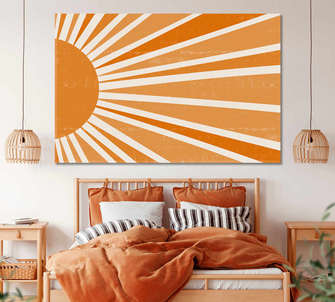 Abstract Minimalist Sunset Canvas Print ArtLexy 1 Panel 24"x16" inches 