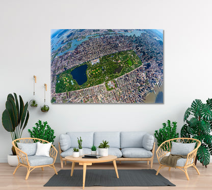 Central Park Manhattan NY Aerial View Canvas Print ArtLexy 1 Panel 24"x16" inches 