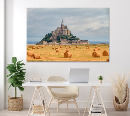 Mont Saint Michel France Canvas Print ArtLexy 1 Panel 24"x16" inches 