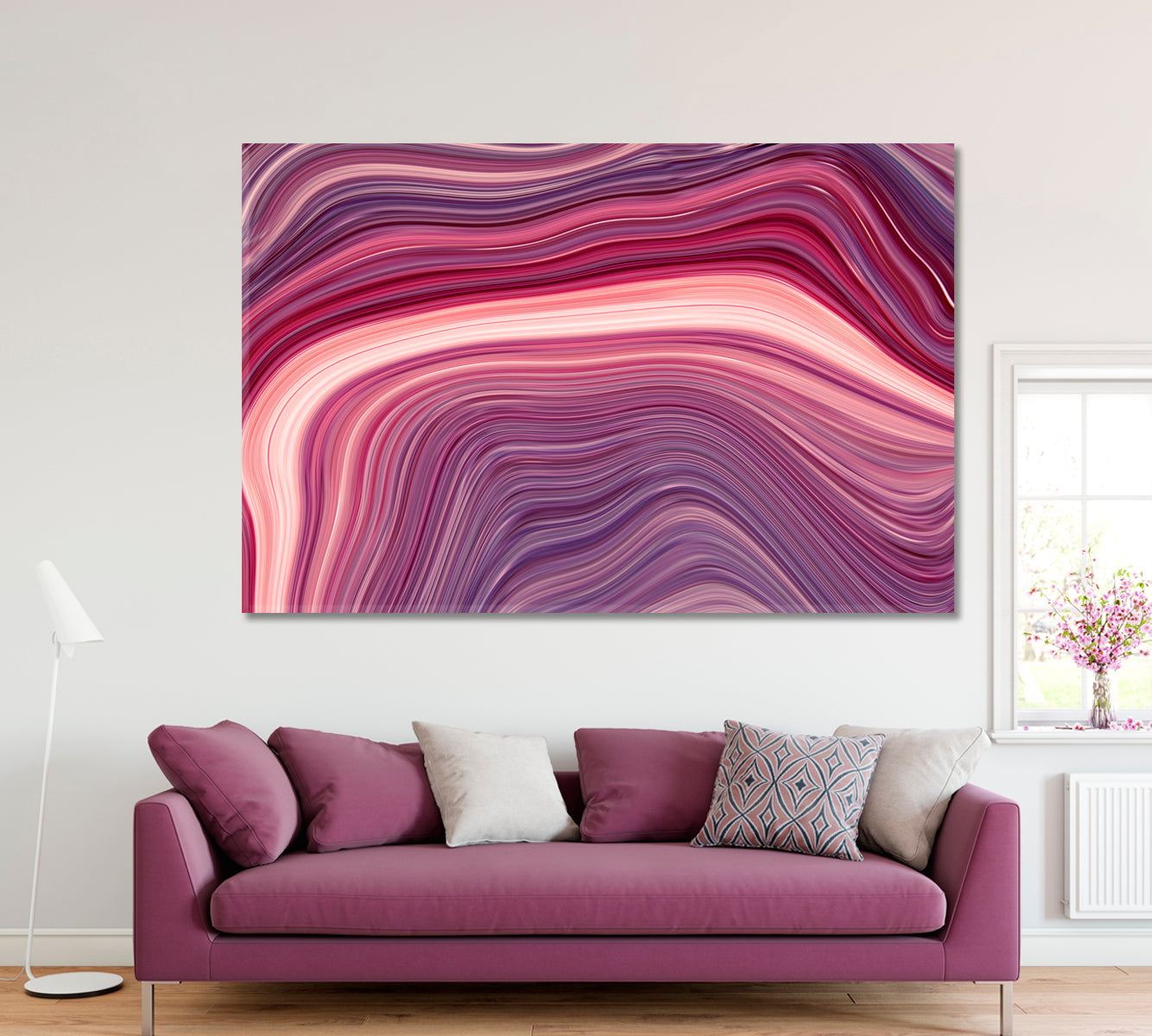Abstract Marbled Waves Canvas Print ArtLexy 1 Panel 24"x16" inches 