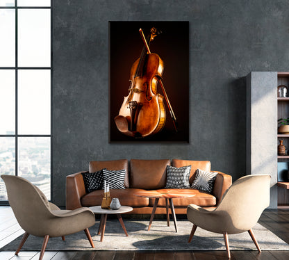 Beautiful Violin with Bow Canvas Print ArtLexy   