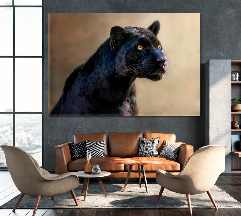 Wild Black Panther Canvas Print ArtLexy 1 Panel 24"x16" inches 