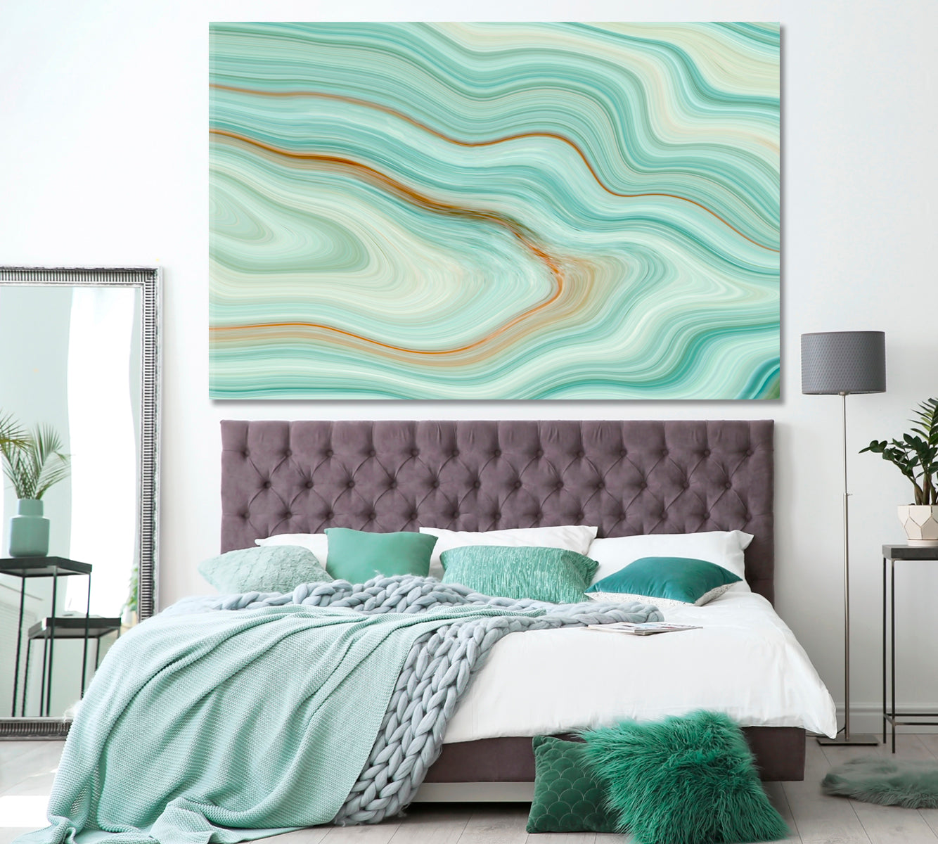 Wavy Marble or Ripple Agate Canvas Print ArtLexy 1 Panel 24"x16" inches 
