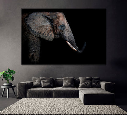 African Elephant Canvas Print ArtLexy 1 Panel 24"x16" inches 