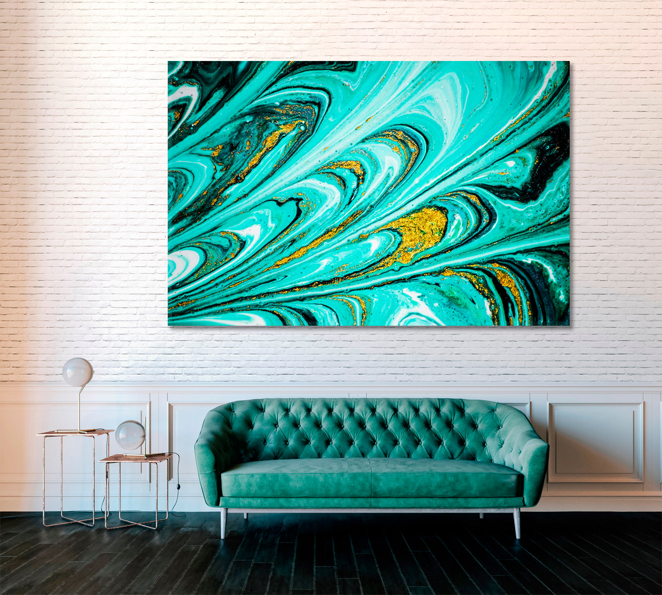 Abstract Marble Wavy Pattern Canvas Print ArtLexy 1 Panel 24"x16" inches 
