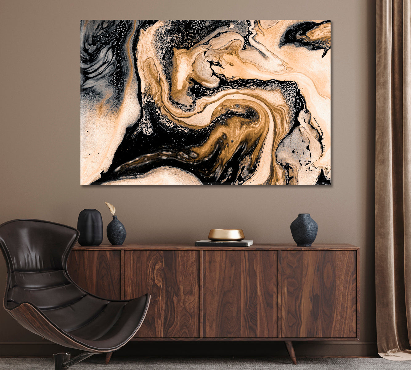 Creative Liquid Swirl Pattern Canvas Print ArtLexy 1 Panel 24"x16" inches 
