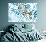 Abstract Blue Swirl Marble Canvas Print ArtLexy 1 Panel 24"x16" inches 