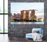 Singapore Skyline Canvas Print ArtLexy 1 Panel 24"x16" inches 