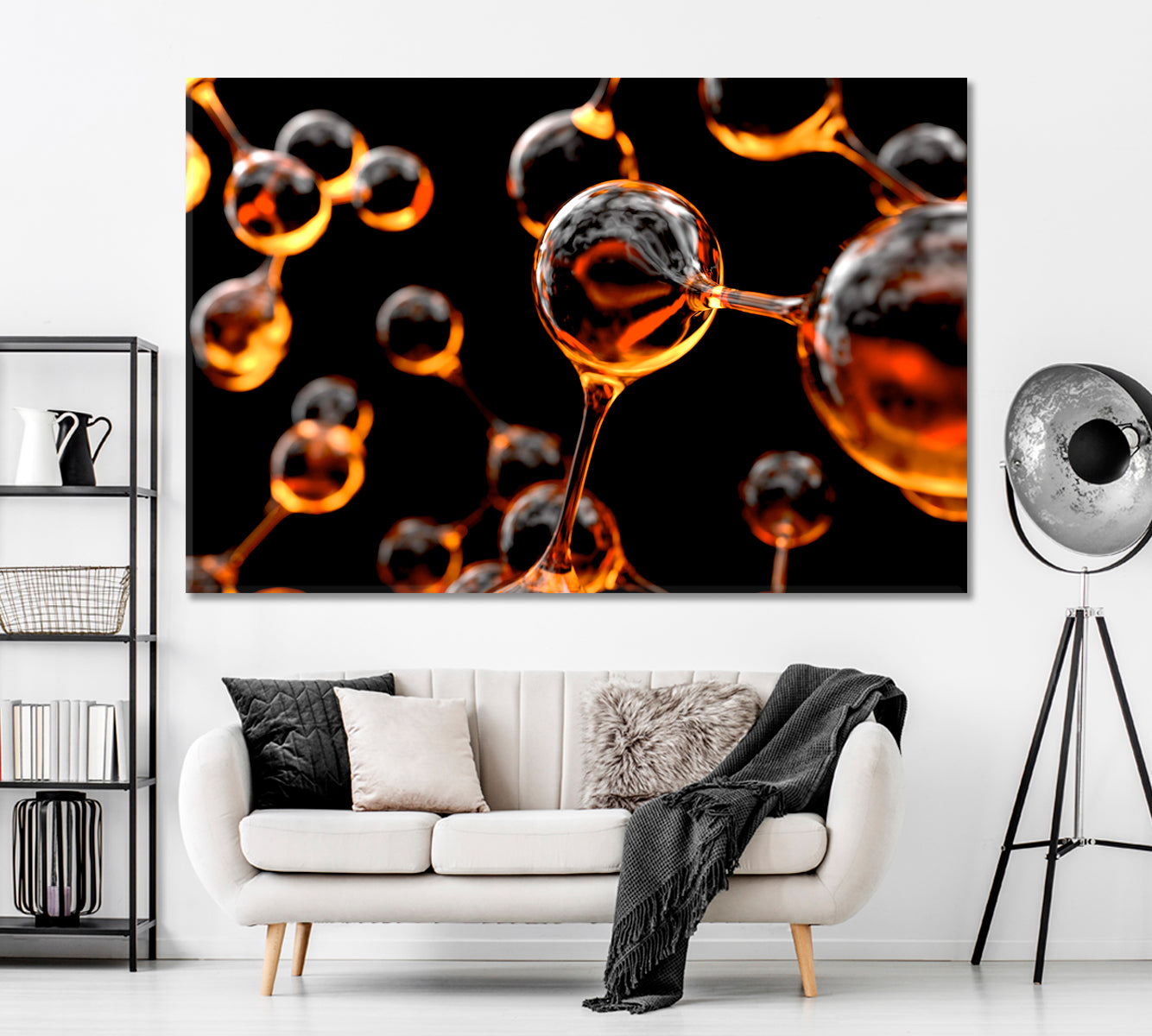 Molecule Structure Canvas Print ArtLexy 1 Panel 24"x16" inches 
