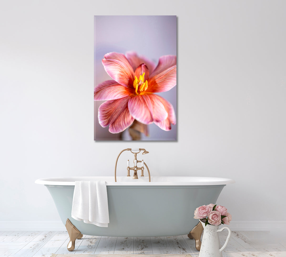 Tender Blooming Tulip Canvas Print ArtLexy 1 Panel 16"x24" inches 