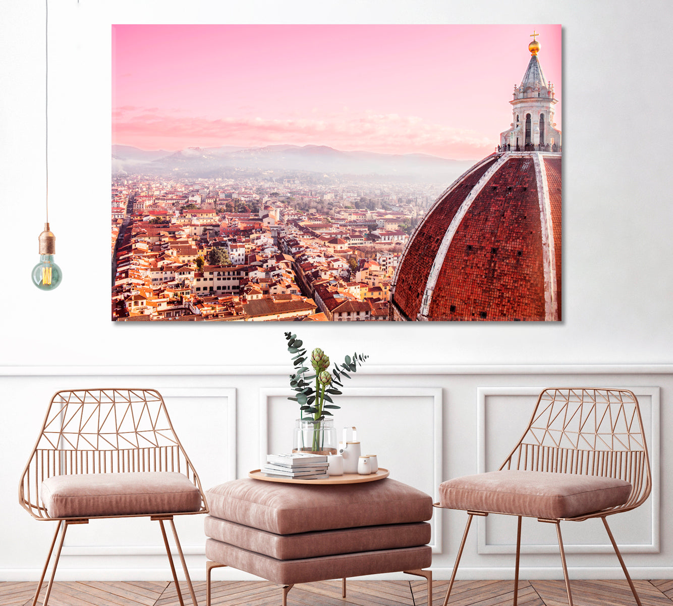 Florence at Sunset Canvas Print ArtLexy 1 Panel 24"x16" inches 