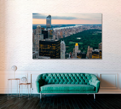 Central Park at Dusk Manhattan New York City Canvas Print ArtLexy 1 Panel 24"x16" inches 