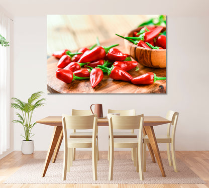 Spicy Chili Peppers Canvas Print ArtLexy 1 Panel 24"x16" inches 