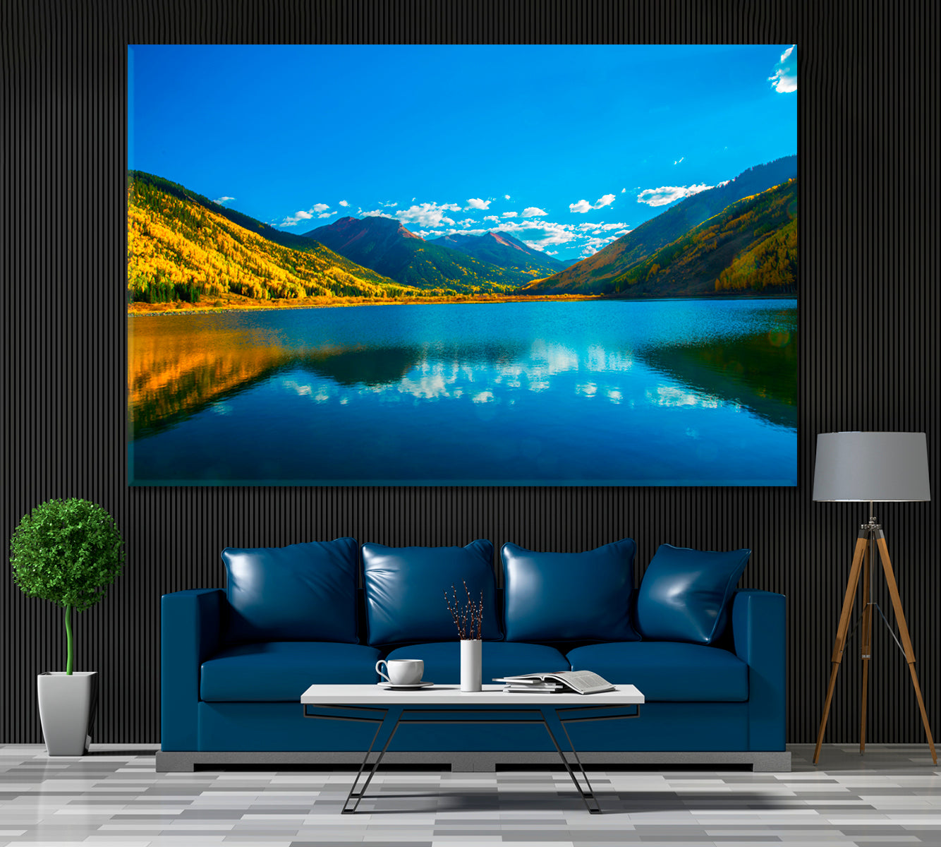 Crystal Lake with San Juan Mountains Colorado Canvas Print ArtLexy 1 Panel 24"x16" inches 