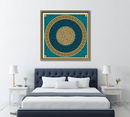 Luxury Turquoise and Leopard Skin Pattern Canvas Print ArtLexy   