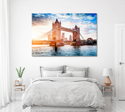 London's Tower Bridge at Sunset Canvas Print ArtLexy 1 Panel 24"x16" inches 
