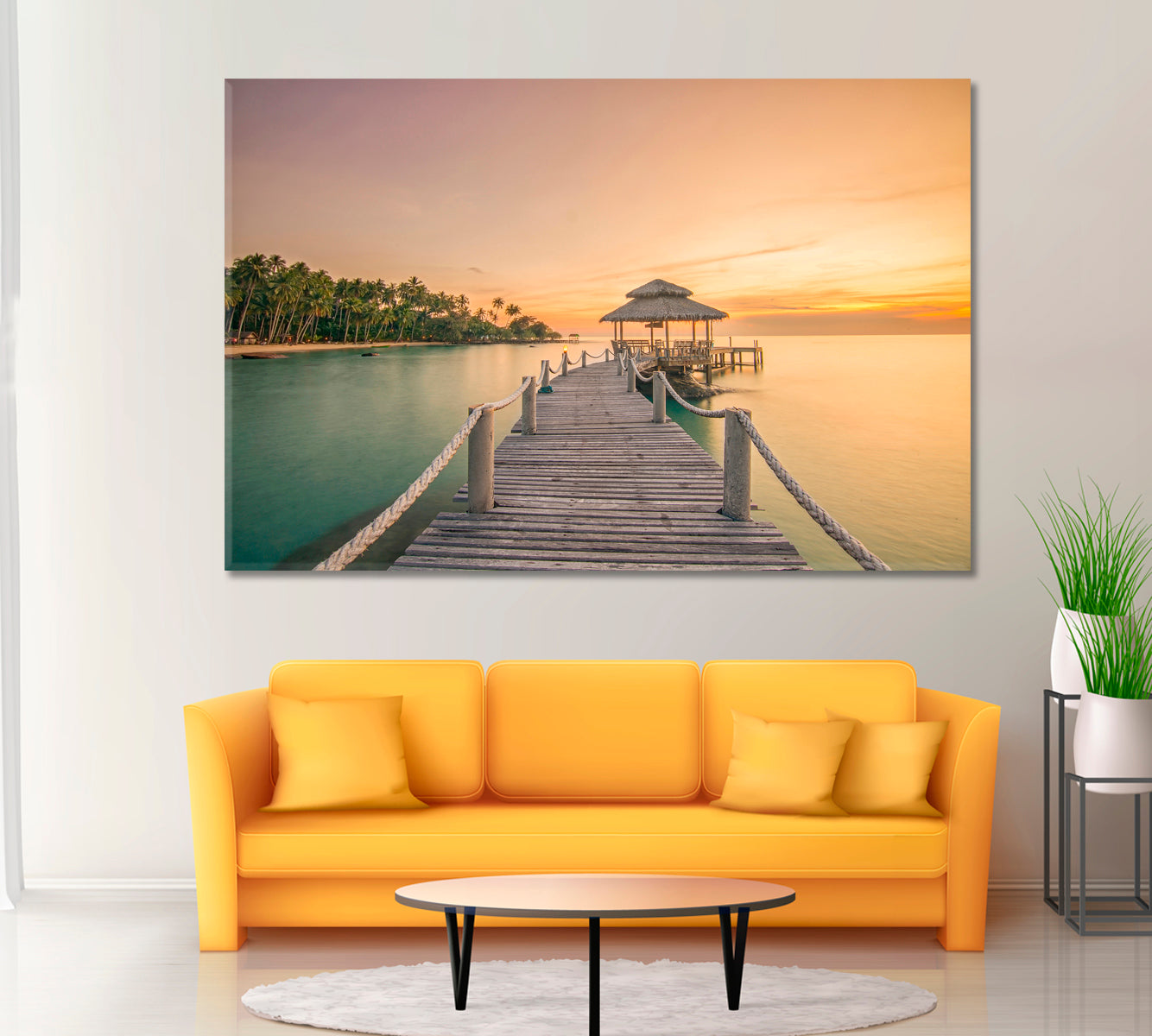 Wooden Pier in Phuket Thailand Canvas Print ArtLexy 1 Panel 24"x16" inches 