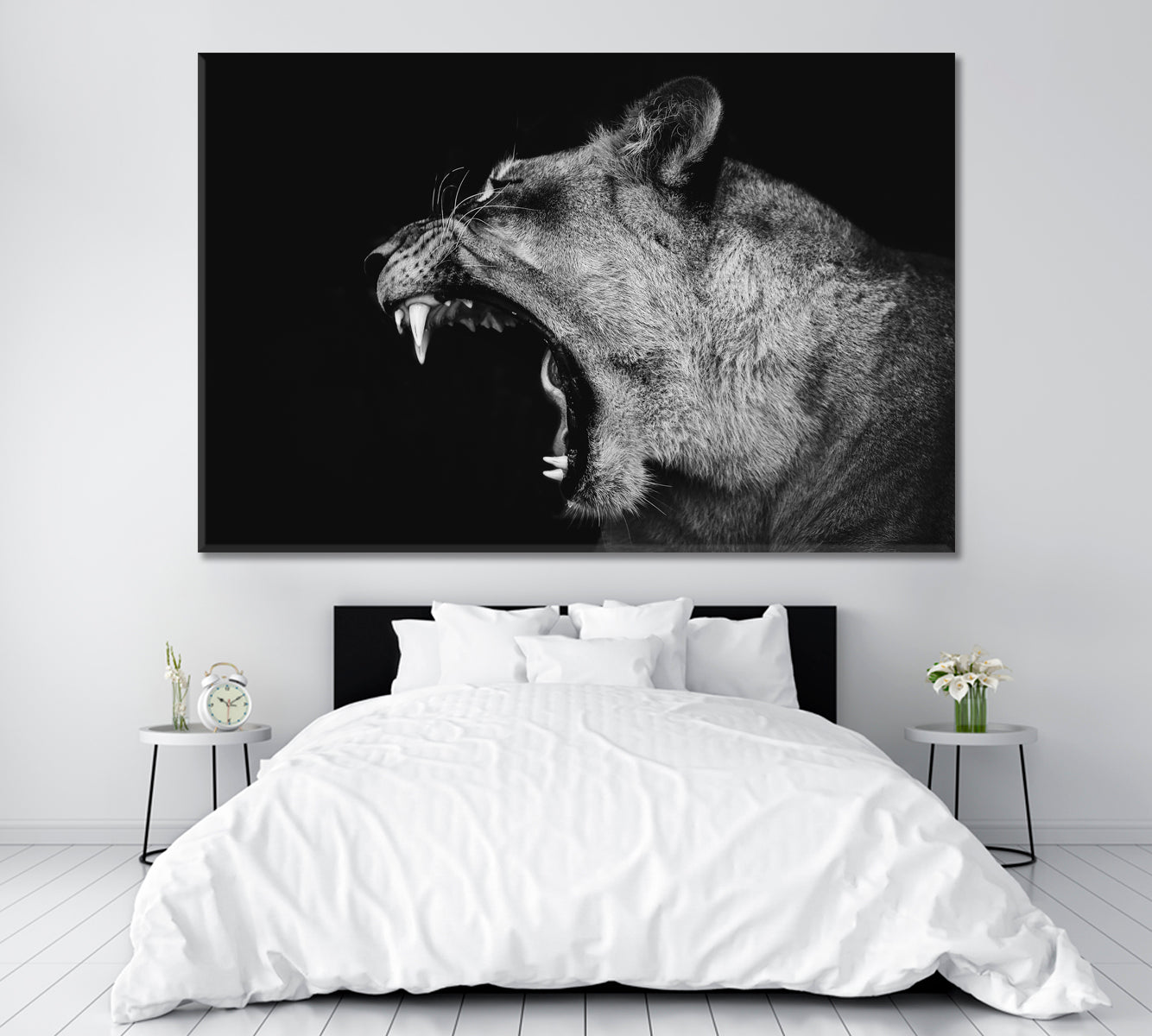 Yawning Lion Canvas Print ArtLexy 1 Panel 24"x16" inches 