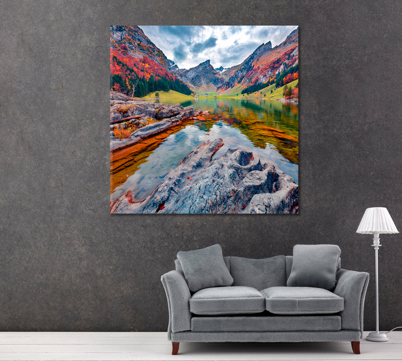 Seealpsee Lake Swiss Alps Canvas Print ArtLexy   