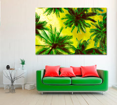 Abstract Coconut Palm Trees Canvas Print ArtLexy 1 Panel 24"x16" inches 