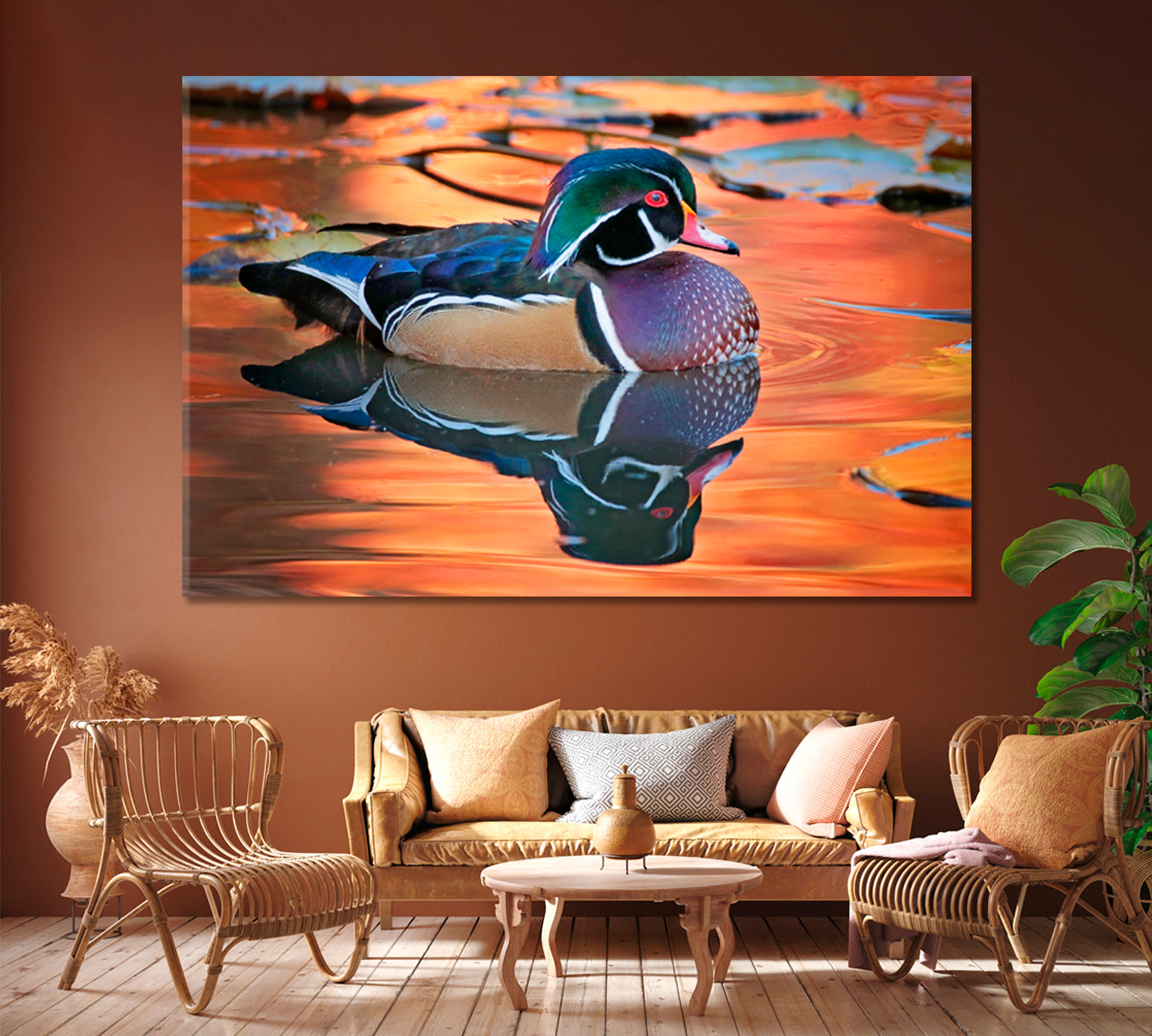 Wood Duck (Carolina Duck) Canvas Print ArtLexy 1 Panel 24"x16" inches 