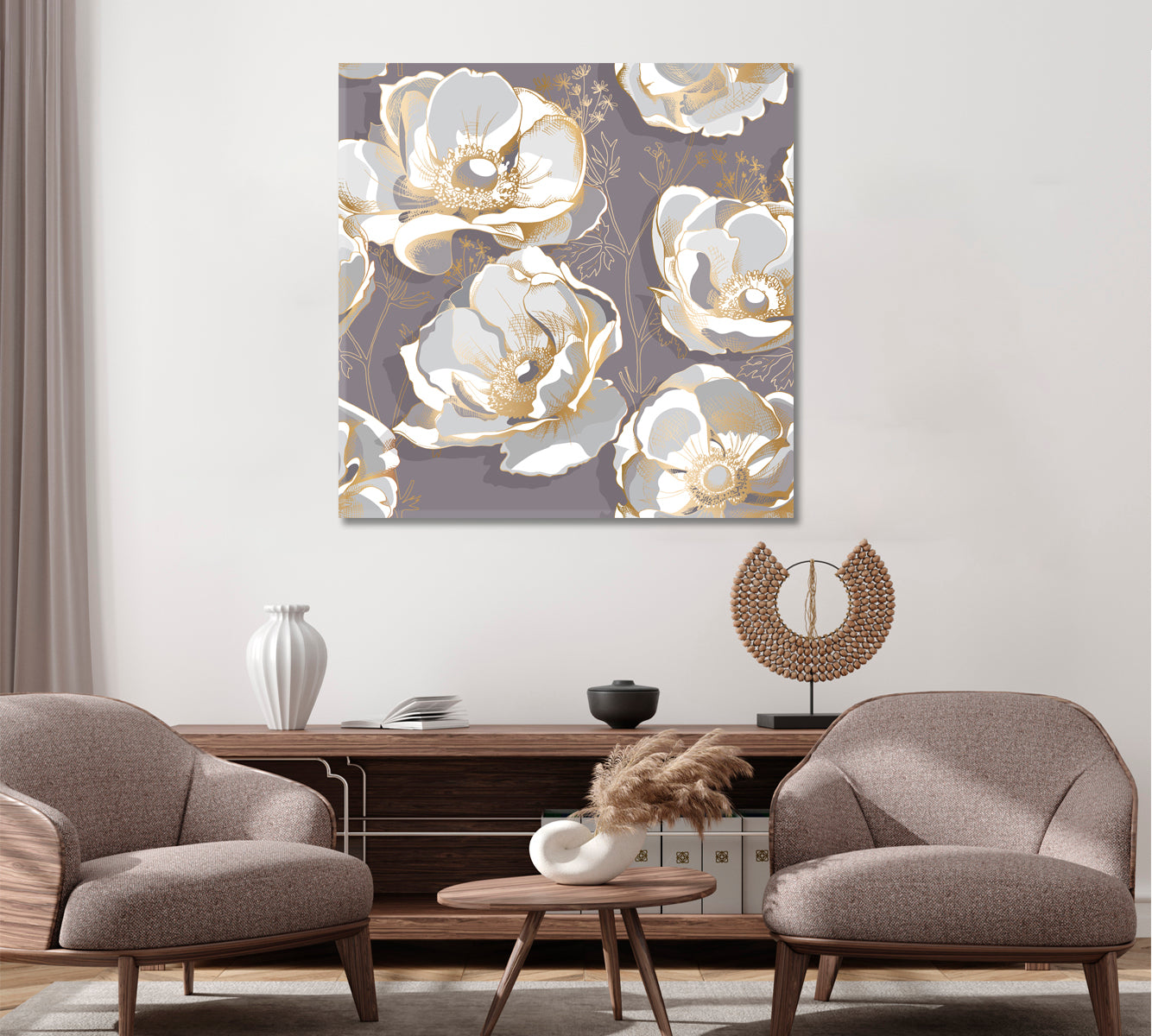 Anemone Flowers Canvas Print ArtLexy 1 Panel 12"x12" inches 