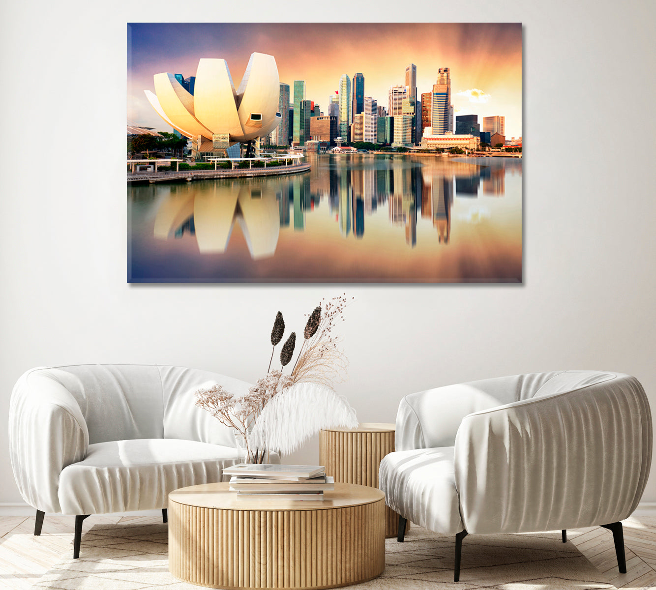 Singapore Skyline During Sunset Canvas Print ArtLexy   