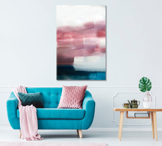 Abstract Pastel Pink Brush Strokes Canvas Print ArtLexy 1 Panel 16"x24" inches 