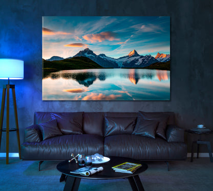 Lake Bachalpsee Switzerland Canvas Print ArtLexy 1 Panel 24"x16" inches 