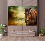 Beautiful Art Portrait of Horse Canvas Print ArtLexy 1 Panel 24"x16" inches 