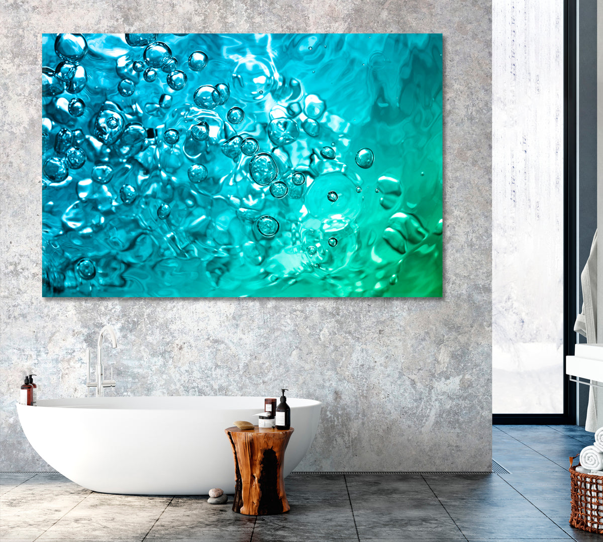 Abstract Water Bubbles Canvas Print ArtLexy 1 Panel 24"x16" inches 
